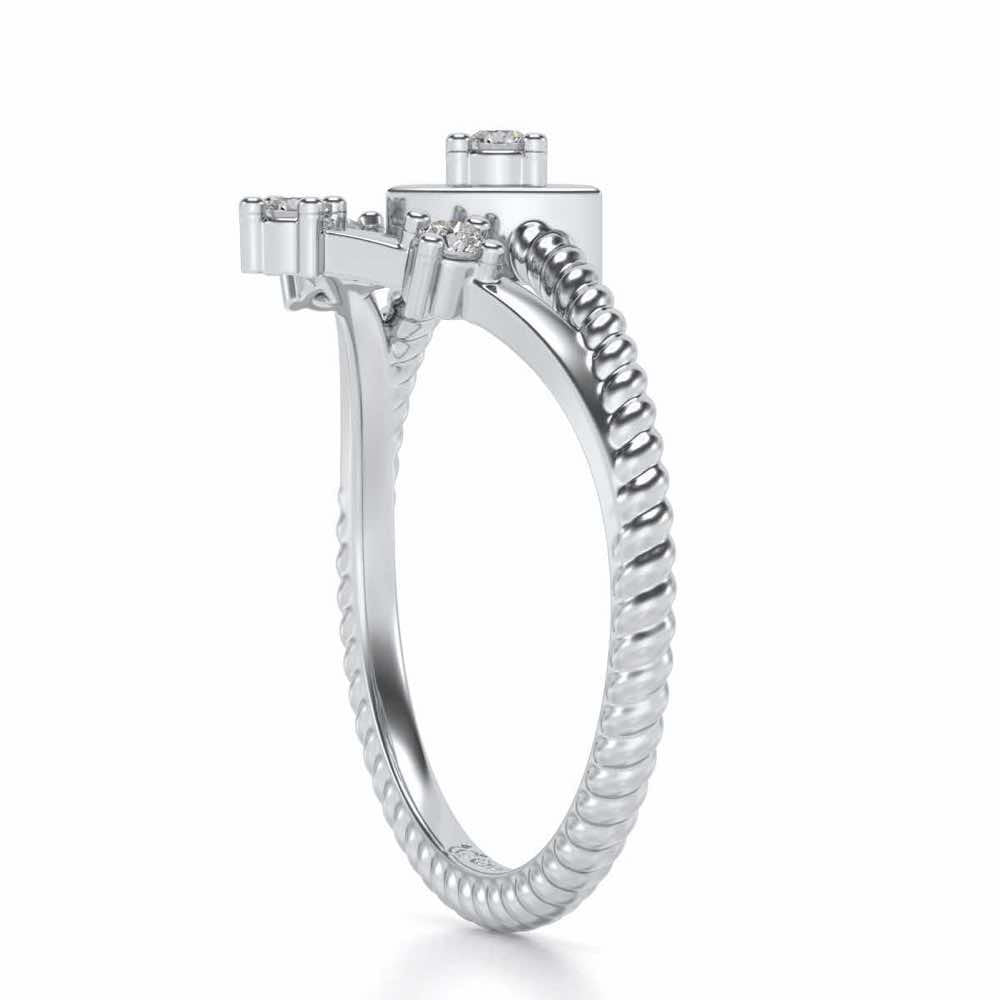 Dalja Silver Ring - White Gold - Image 3