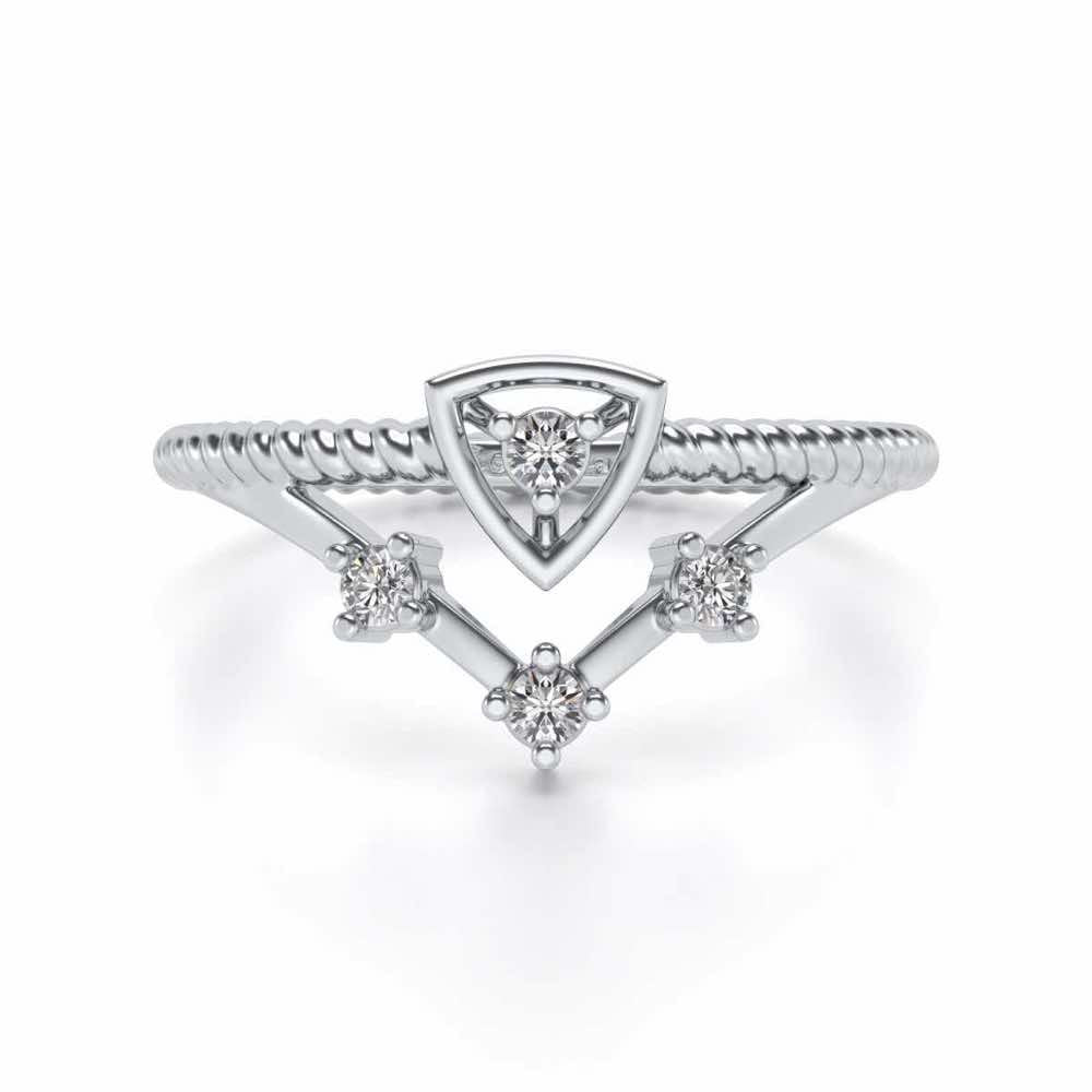 Dalja Silver Ring - White Gold - Image 4