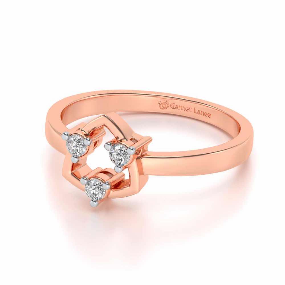 Damini Silver Ring - Rose Gold - Image 2
