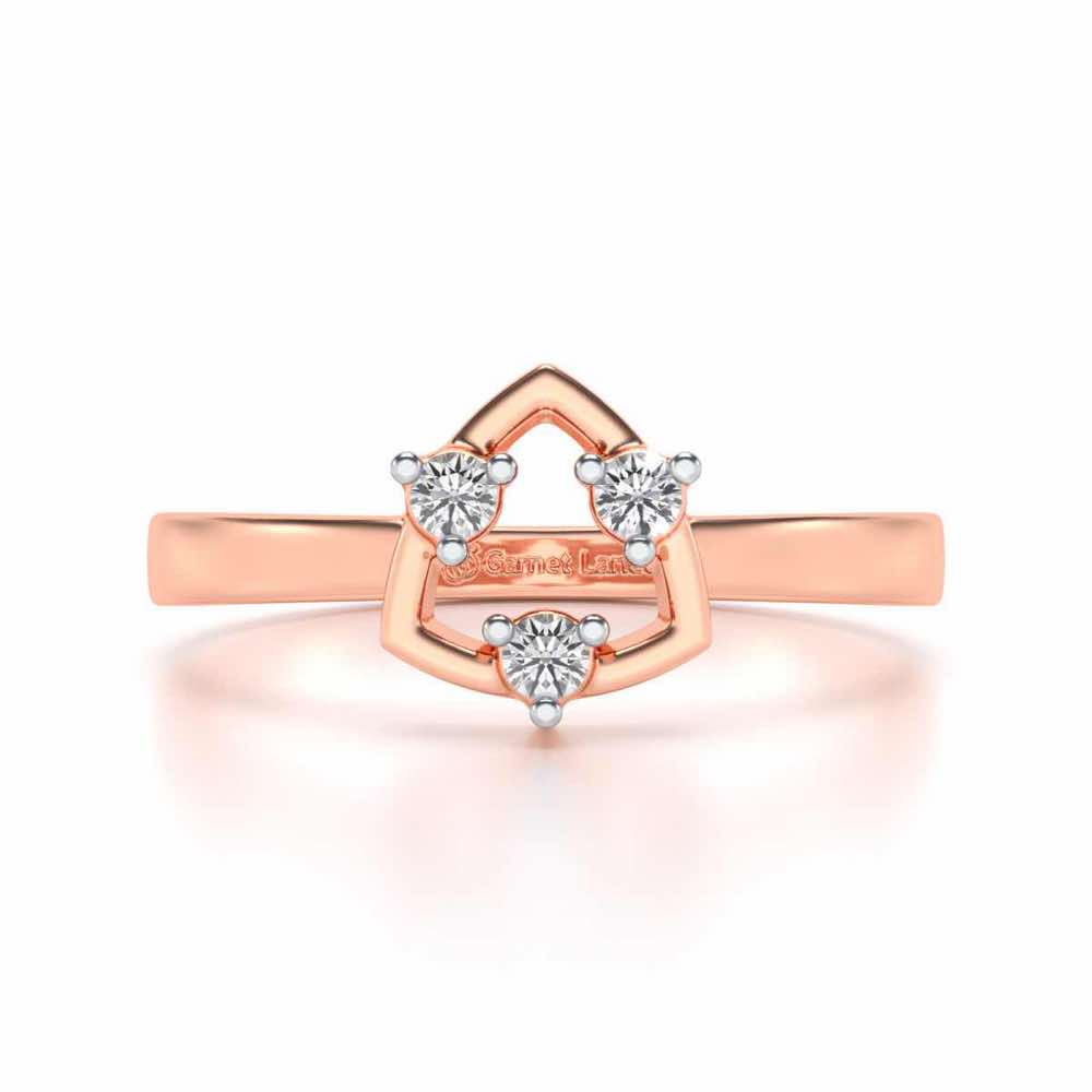 Damini Silver Ring - Rose Gold - Image 4