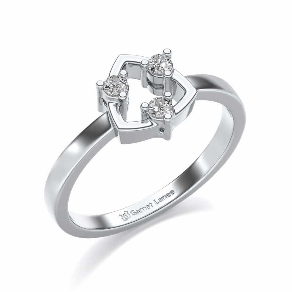 Damini Silver Ring - White Gold - Image 1