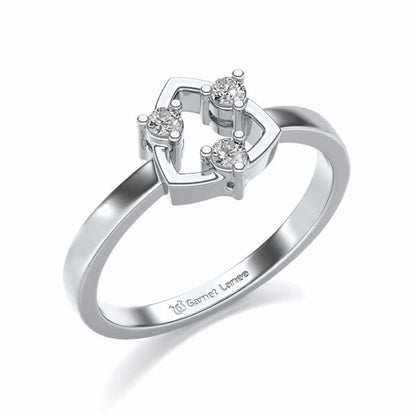 Damini Silver Ring - White Gold - Image 1