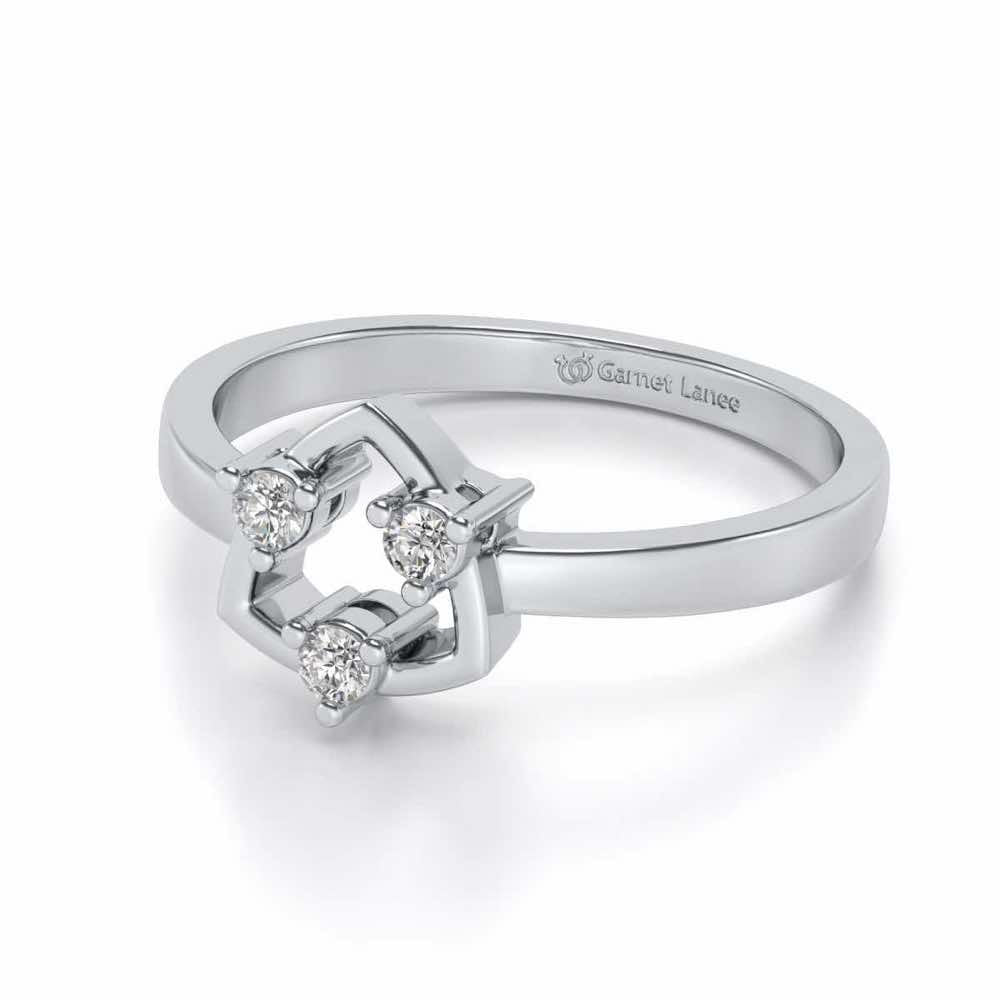 Damini Silver Ring - White Gold - Image 2