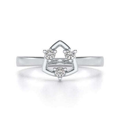 Damini Silver Ring - White Gold - Image 4