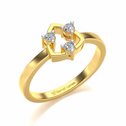 Damini Silver Ring - Yellow Gold - Image 1