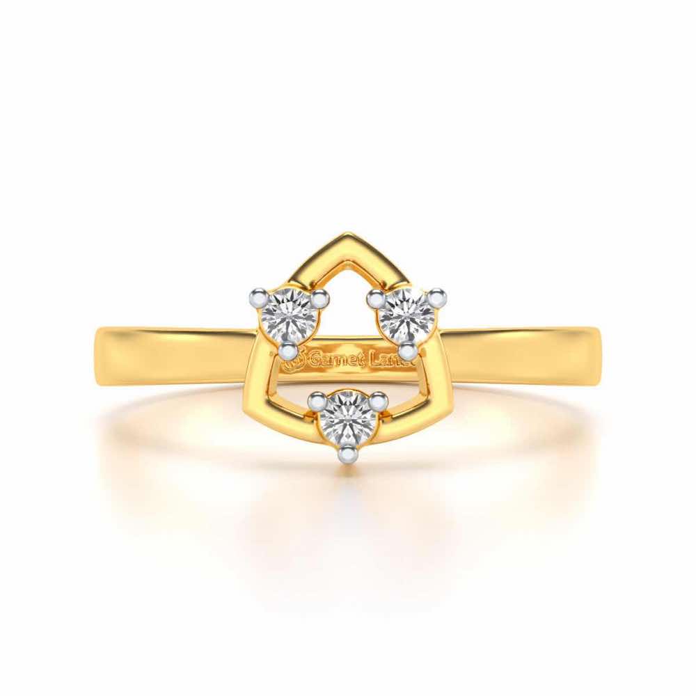 Damini Silver Ring - Yellow Gold - Image 4