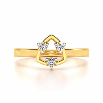 Damini Silver Ring - Yellow Gold - Image 4