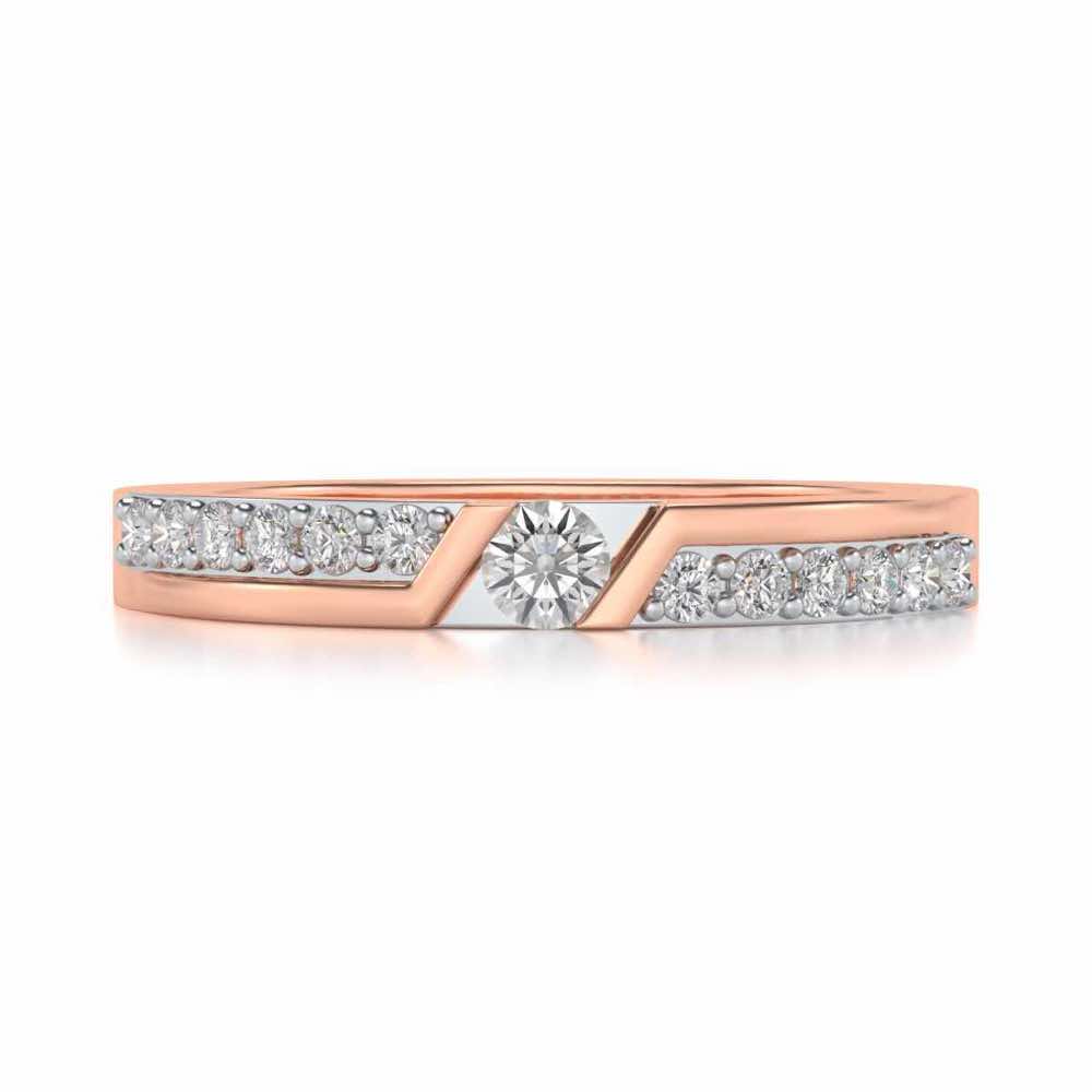 Damsel Solitaire Silver Ring - Rose Gold - Image 4