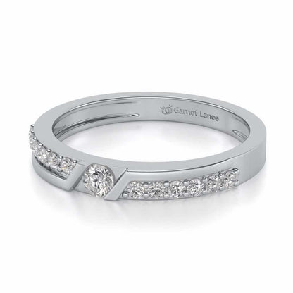 Damsel Solitaire Silver Ring - White Gold - Image 2