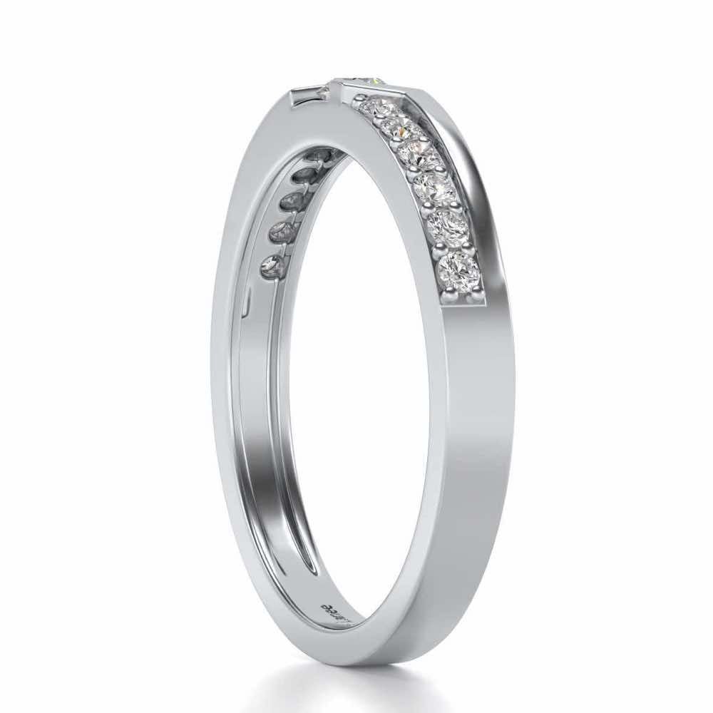 Damsel Solitaire Silver Ring - White Gold - Image 3