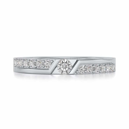 Damsel Solitaire Silver Ring - White Gold - Image 4