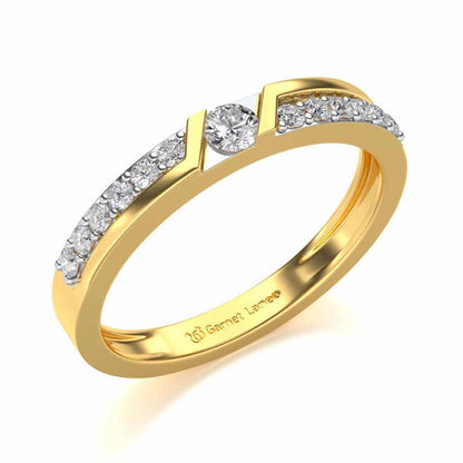 Damsel Solitaire Silver Ring - Yellow Gold - Image 1