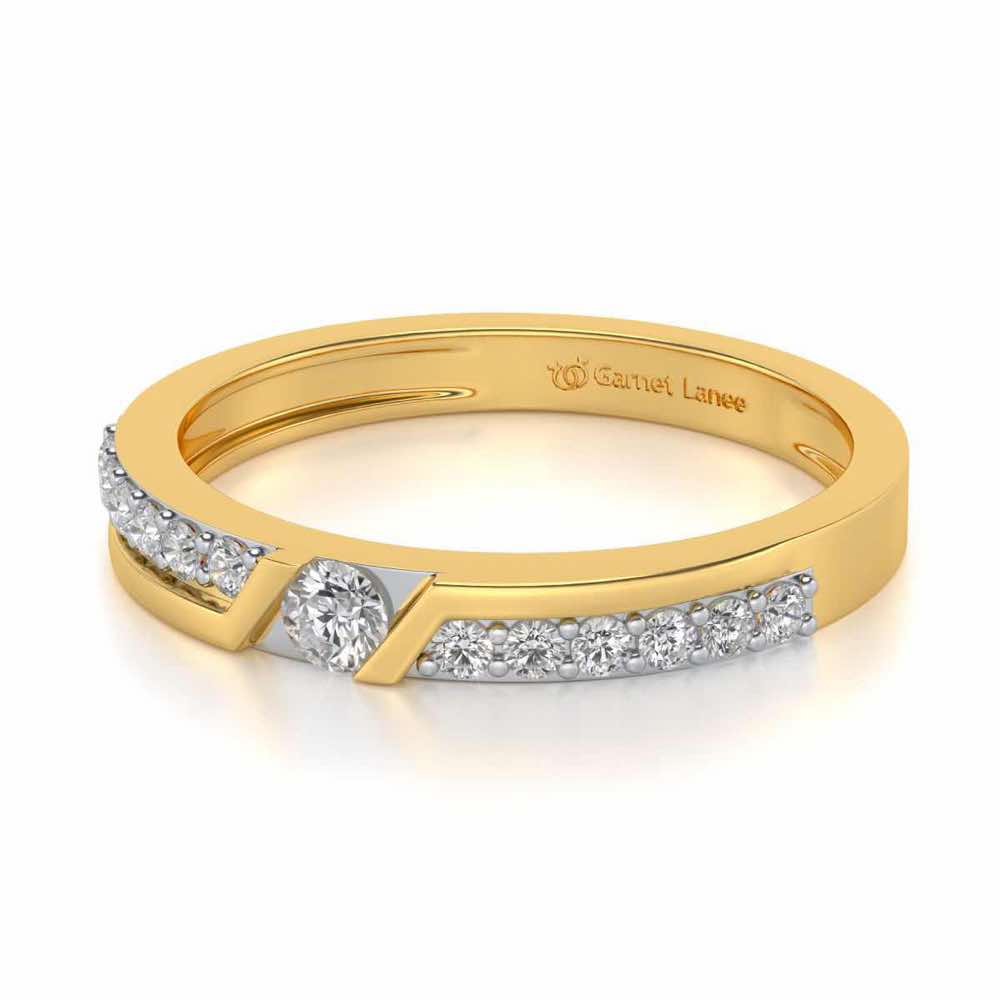 Damsel Solitaire Silver Ring - Yellow Gold - Image 2