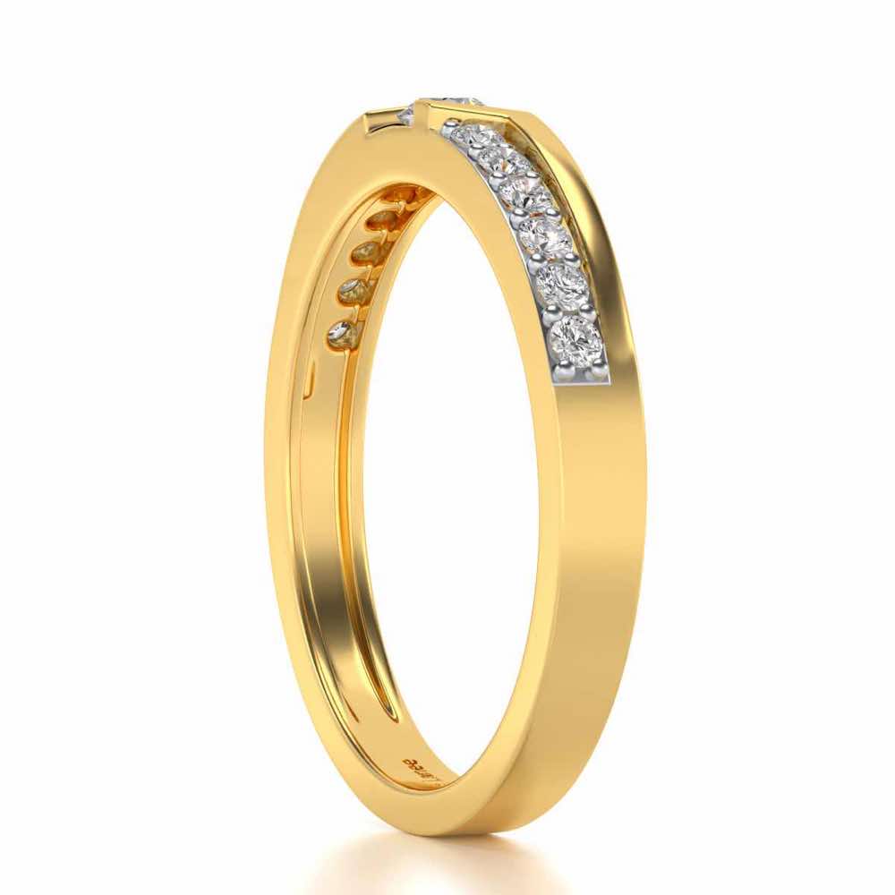 Damsel Solitaire Silver Ring - Yellow Gold - Image 3