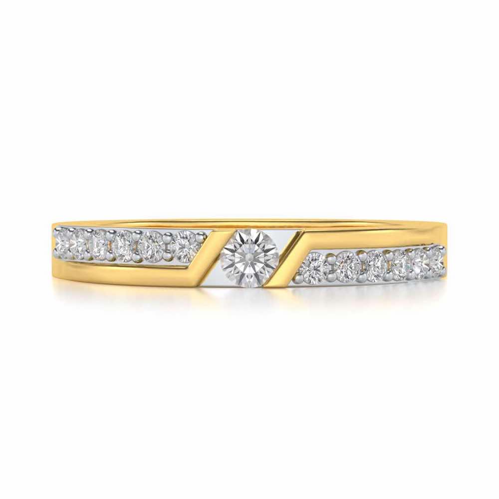 Damsel Solitaire Silver Ring - Yellow Gold - Image 4