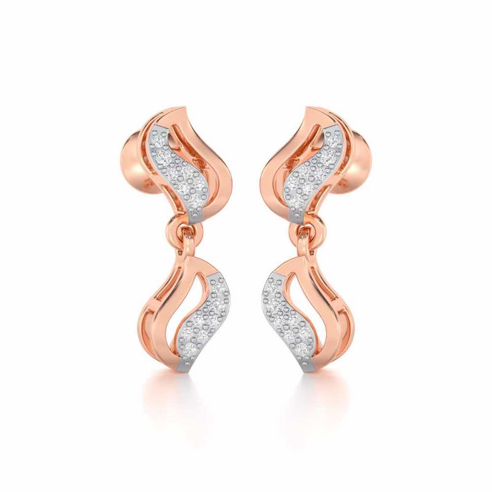 Dance Charms Silver Earrings - Rose Gold - Image 2