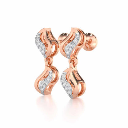 Dance Charms Silver Earrings - Rose Gold - Image 3