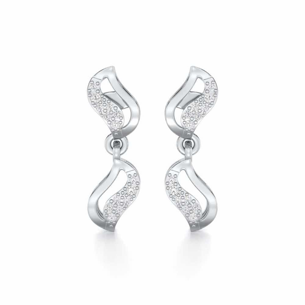 Dance Charms Silver Earrings - White Gold - Image 1