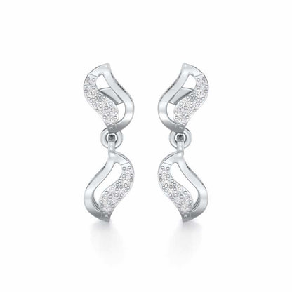 Dance Charms Silver Earrings - White Gold - Image 1