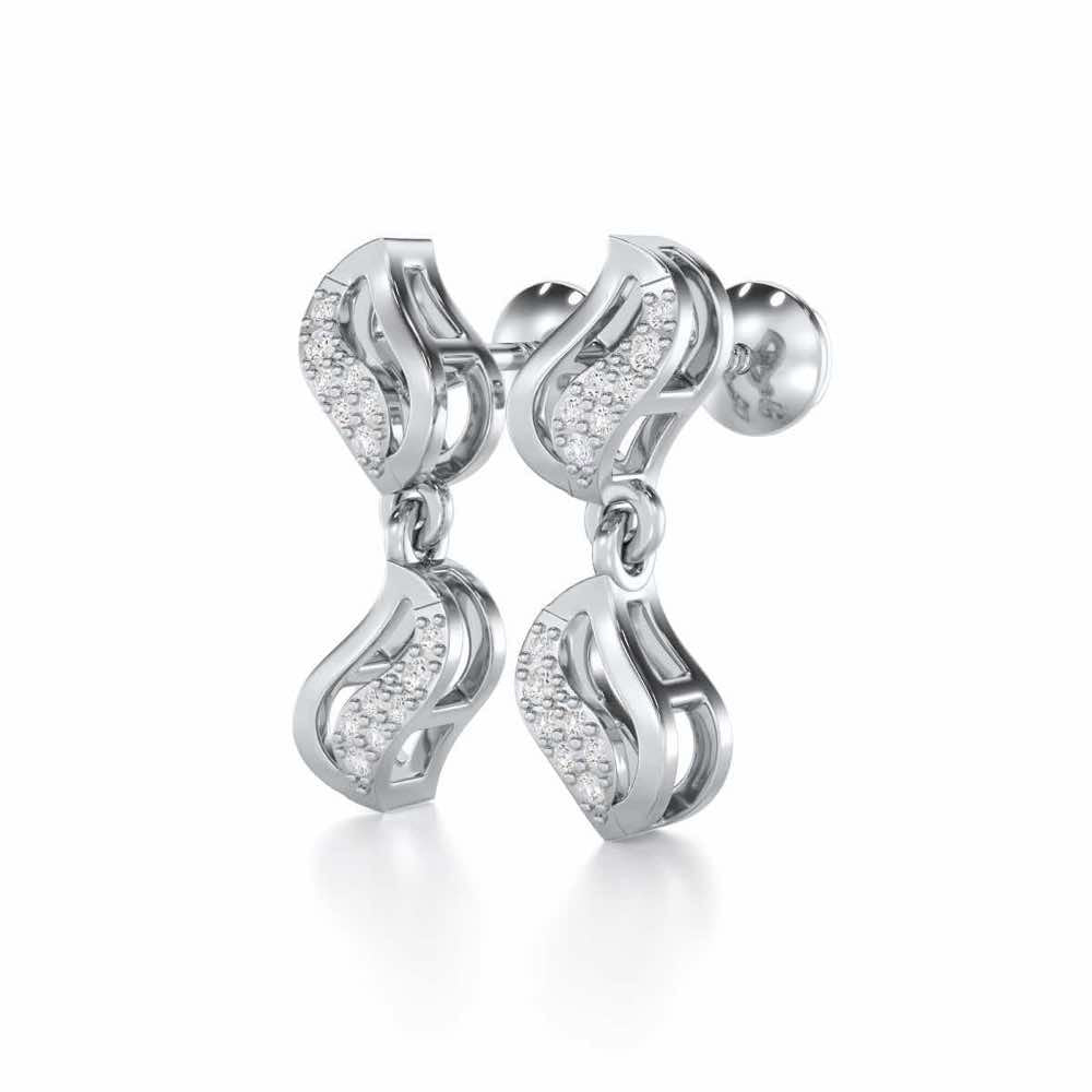 Dance Charms Silver Earrings - White Gold - Image 3