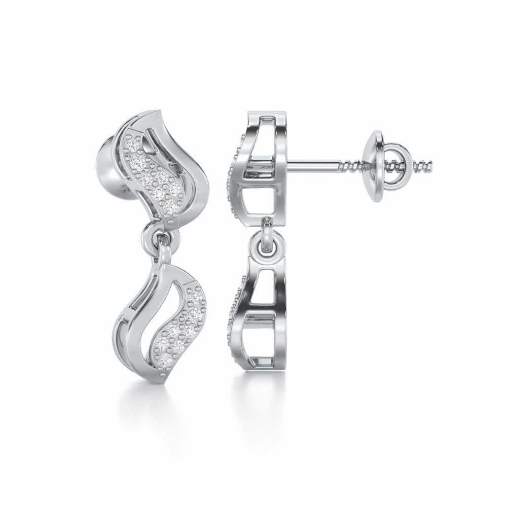 Dance Charms Silver Earrings - White Gold - Image 4