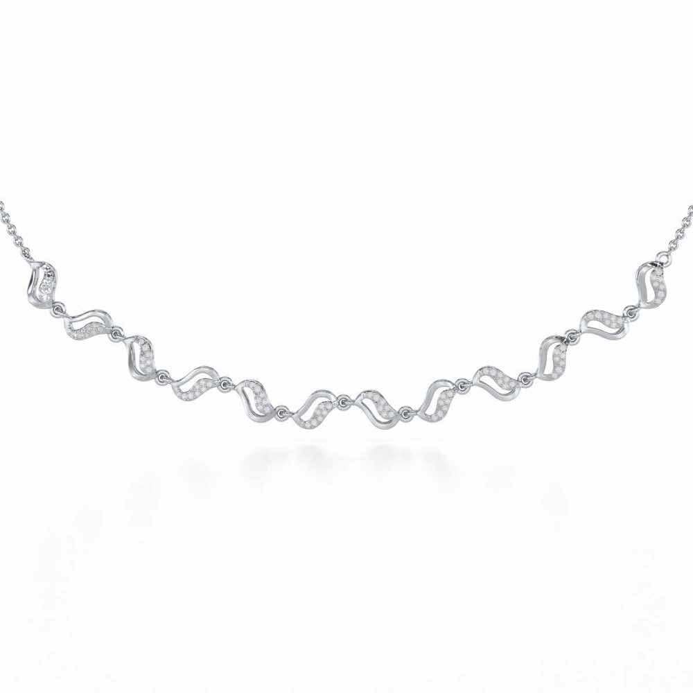 Dance Charms Silver Necklace - White Gold - Image 1