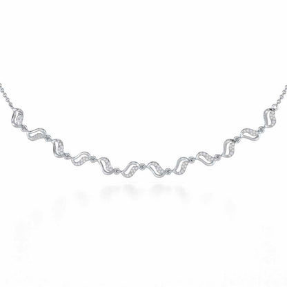 Dance Charms Silver Necklace - White Gold - Image 1