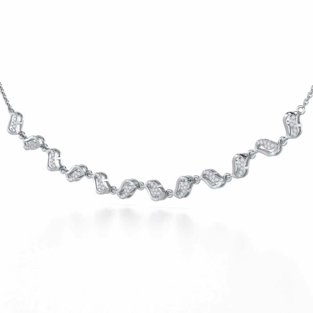 Dance Charms Silver Necklace - White Gold - Image 3
