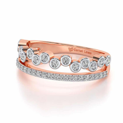 Dance Drops Silver Ring - Rose Gold - Image 2