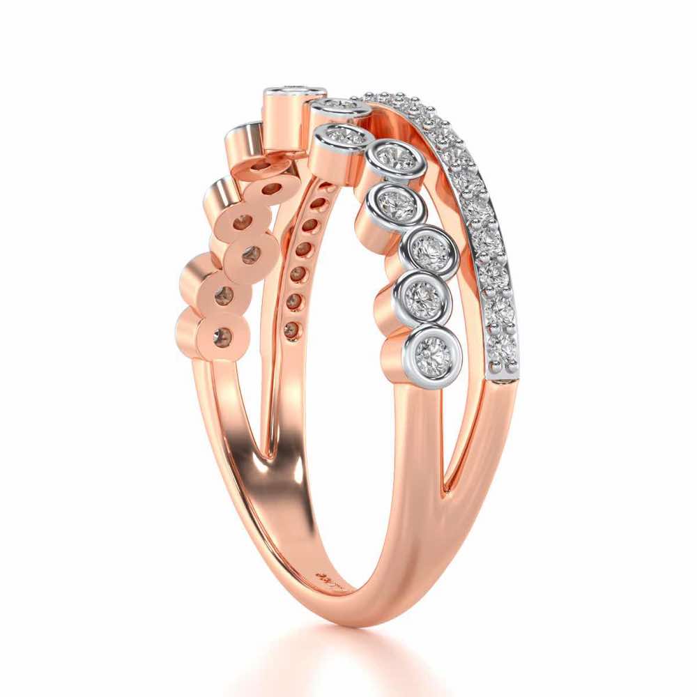 Dance Drops Silver Ring - Rose Gold - Image 3