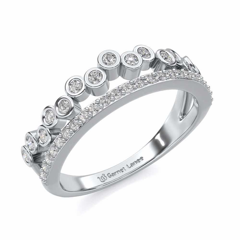 Dance Drops Silver Ring - White Gold - Image 1