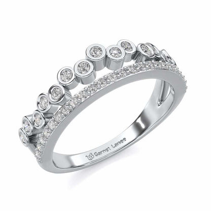 Dance Drops Silver Ring - White Gold - Image 1
