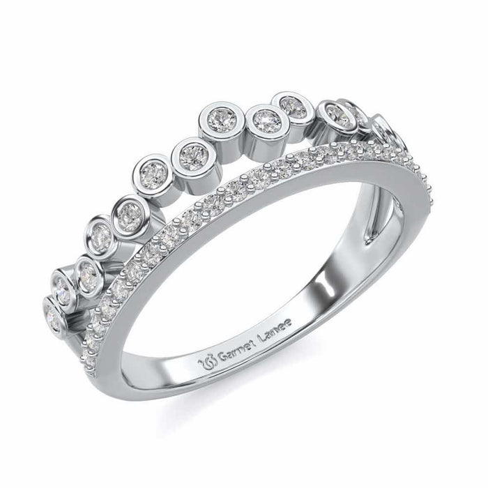 Dance Drops Silver Ring - White Gold - Image 1