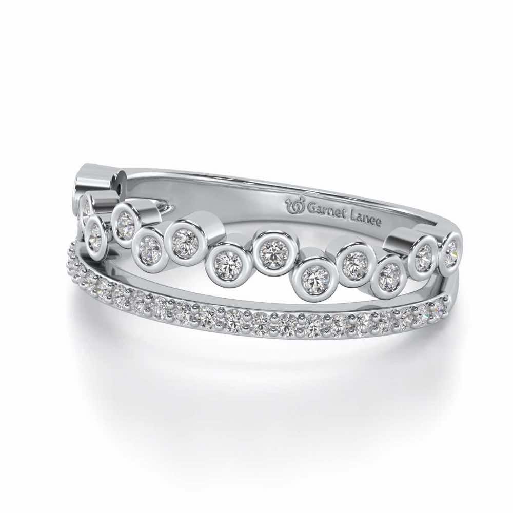 Dance Drops Silver Ring - White Gold - Image 2