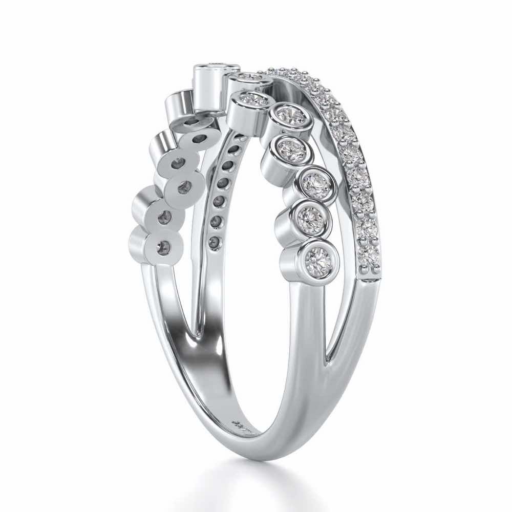 Dance Drops Silver Ring - White Gold - Image 3