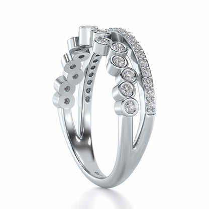 Dance Drops Silver Ring - White Gold - Image 3