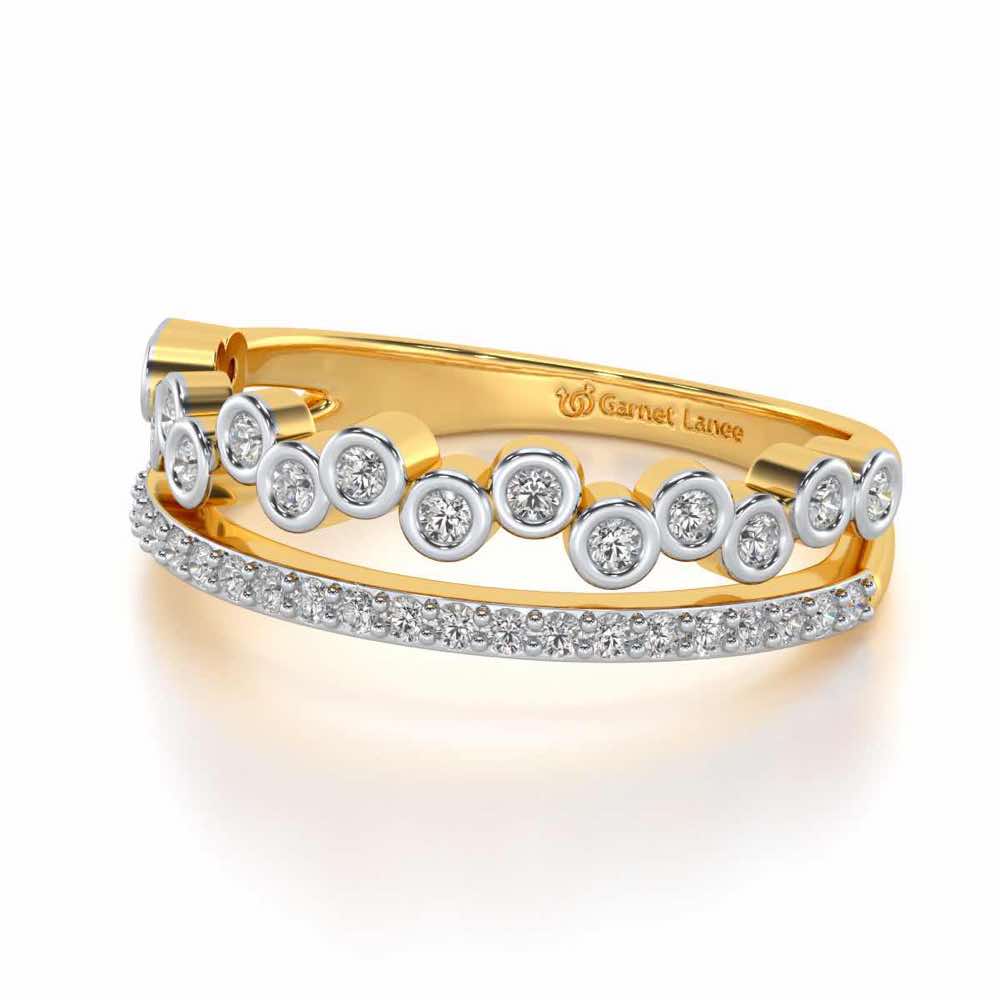 Dance Drops Silver Ring - Yellow Gold - Image 2