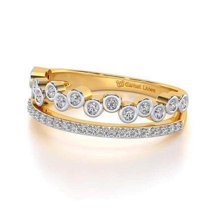 Dance Drops Silver Ring - Yellow Gold - Image 2