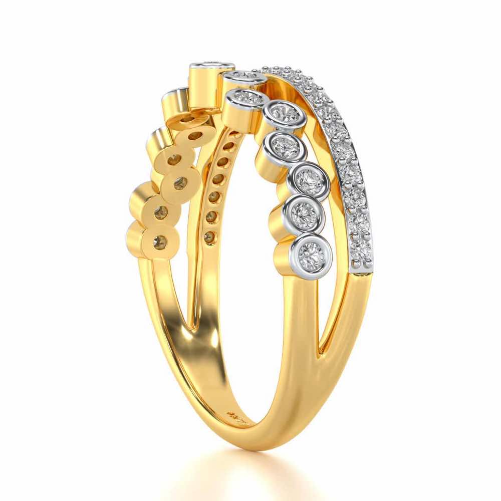 Dance Drops Silver Ring - Yellow Gold - Image 3