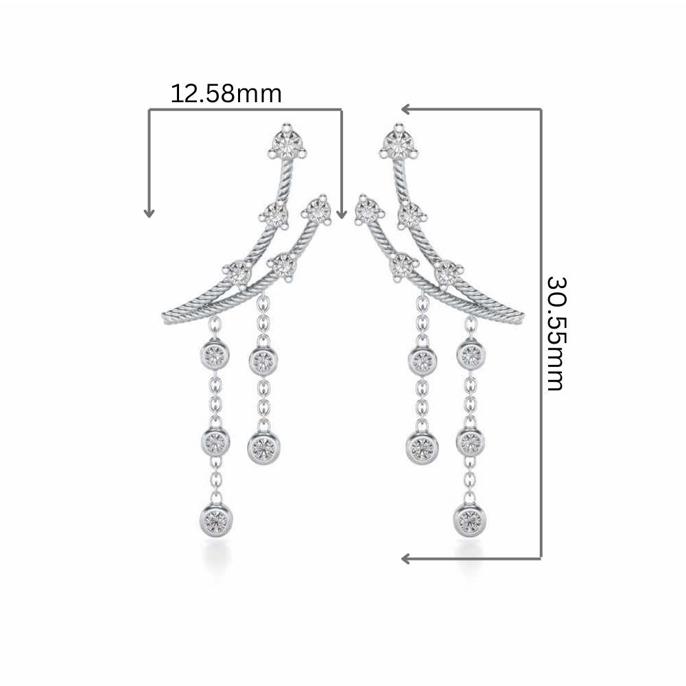 Dancy Silver Danglers - White Gold - Image 2