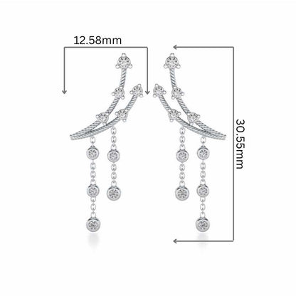 Dancy Silver Danglers - White Gold - Image 2