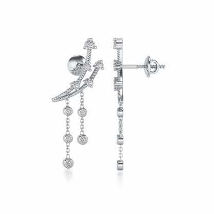 Dancy Silver Danglers - White Gold - Image 4