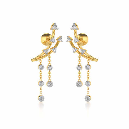 Dancy Silver Danglers - Yellow Gold - Image 1