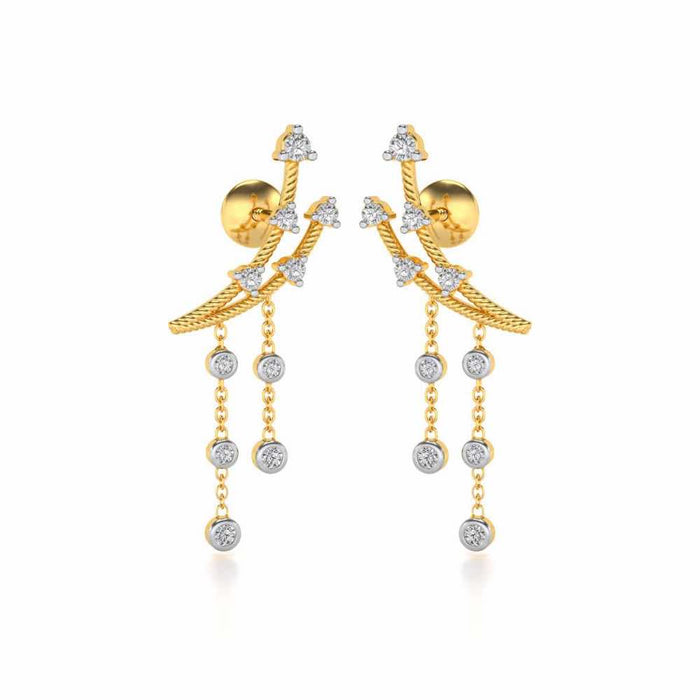 Dancy Silver Danglers - Yellow Gold - Image 1