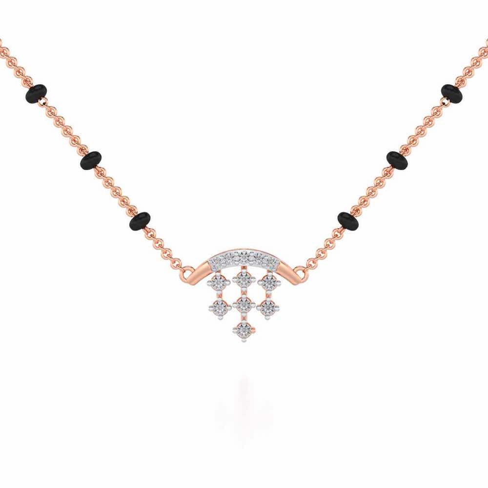 Dangle Moon Silver Mangalsutra - Rose Gold - Image 1