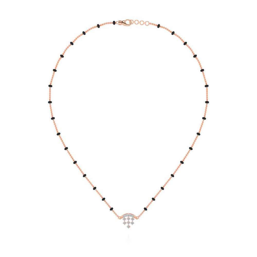 Dangle Moon Silver Mangalsutra - Rose Gold - Image 3