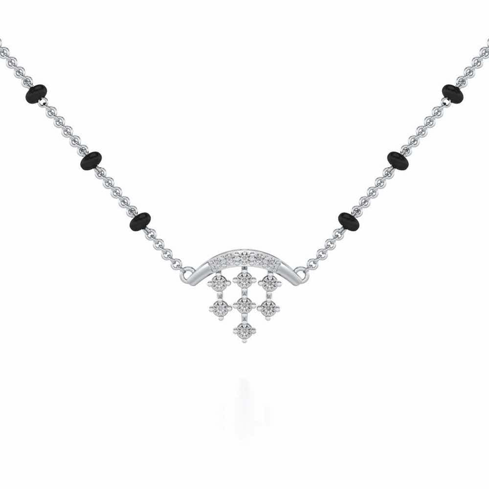 Dangle Moon Silver Mangalsutra - White Gold - Image 1
