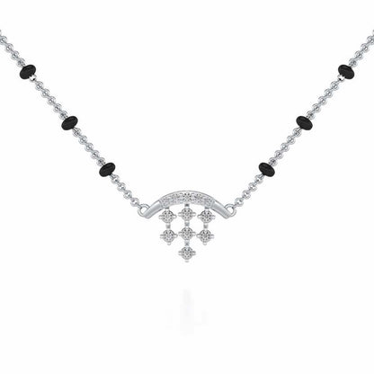 Dangle Moon Silver Mangalsutra - White Gold - Image 1