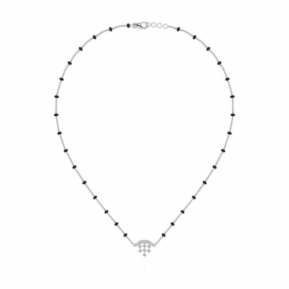 Dangle Moon Silver Mangalsutra - White Gold - Image 3