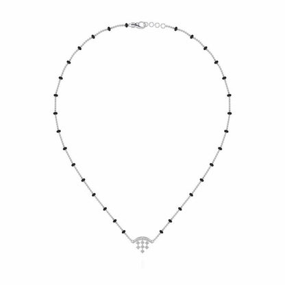 Dangle Moon Silver Mangalsutra - White Gold - Image 3